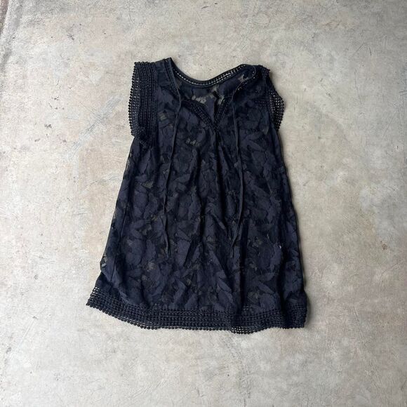 Lace Floral Black Top Womens size 1x Blouse - Picture 1 of 1